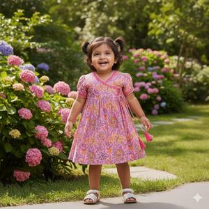 Vestido Tipo Pareo Unisex de Diseño Floral Moderno, en Voile/Algodón Puro, con Lazos, Ligero, Estilo Boho, para Niños, Fiestas, Picnic, Uso Casual de Verano - Product Image 4