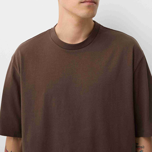 เสื้อยืดทรงบ็อกซี่ แขนเสื้อแบบดรอปไหล่ ผ้าฝ้าย 100% คุณภาพสูง หนานุ่ม สำหรับผู้ชาย ป้องกันรอยยับ แห้งเร็ว ดีไซน์สั่งทำพิเศษ - Product Image 3