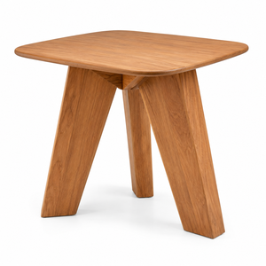 <b>Solid</b> Teak <b>Round</b> Scandinavian <b>Dining</b> <b>Table</b> with Three Keystone Supports Waterproof and Durable for Apartment Use - Product Image 2