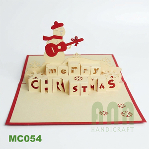 การ์ดอวยพรรูปกีตาร์ทำจากกระดาษรีไซเคิลแบบกำหนดเอง ANN HANDICRAFT MC054 ตัดด้วยเลเซอร์ 3 มิติ เคลือบด้าน ปั๊มร้อน พิมพ์ออฟเซ็ต - Product Image 3