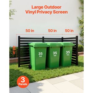 Mampara de privacidad de vinilo de 3 paneles para ducha exterior, valla para aire acondicionado de 50 x 48 con 27.6 estacas para el suelo, recinto para equipos de piscina - Product Image 2
