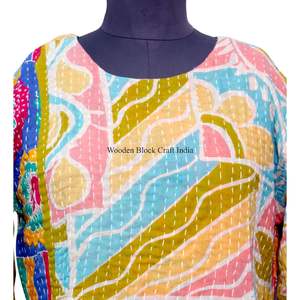 ชุดเดรสผ้าฝ้ายพิมพ์ลายดอกไม้ 100% สไตล์หรูหราแบบกันตะ สำหรับผู้หญิง ฤดูร้อน ชายหาด โบฮีเมียน หลากสีสัน วินเทจ เหมาะสำหรับงานปาร์ตี้ริมชายหาด - Product Image 4