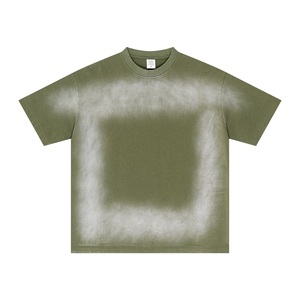 Camiseta de Algodón para Hombre, Corte Regular, Color Verde Oliva, Manga Corta, Cuello Redondo, Estilo Casual - Product Image 1