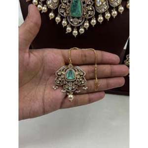 <b>Indian</b> Ethnic Fine Jewelry <b>Set</b>-Tejaswini Polki Moissanite Choker <b>Necklace</b> - Product Image 5