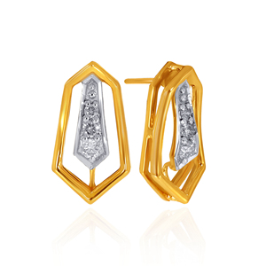 Boucles d'oreilles minimalistes pour femmes plaquées or 18 carats avec diamants de laboratoire taille baguette conique, bijoux pour tous les jours - Product Image 3