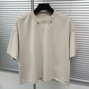 Camisetas Personalizadas de Estilo Urbano para Hombre, Camisetas Extra Grandes con Efecto Desgastado, Camisetas Cortas de Algodón 100% de Alta Calidad - Product Image 5