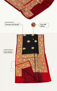 Pure Katan Silk Brocade Zari Woven Sarees Rich Festive Designer Wear Bulk Exporter - Product Image 6