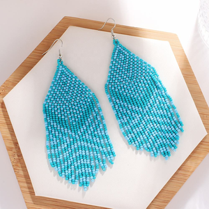 Pendientes de Borla con Cuentas Multicolores de Estilo Bohemio, Diseño Nuevo, Pendientes Colgantes Miyuki para Playa de Verano, por MD HANDICRAFTS - Product Image 4