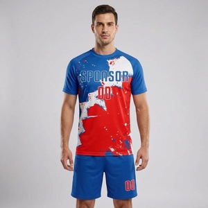 Conjunto de Uniforme de Fútbol Personalizado y Elástico, Jersey y Pantalones Cortos Sublimados con Ajuste Ergonómico, Ropa Deportiva Flexible para Equipos - Product Image 1