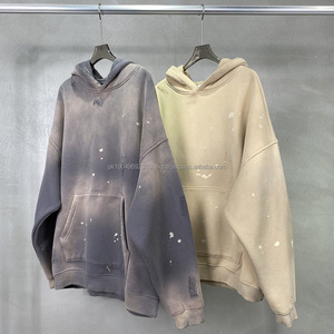 Sudadera con capucha personalizada Fabricante OEM Logo Oversized Pullover Sudadera Vintage Bordado personalizado Lavado ácido Sudadera con capucha Hombres - Product Image 5