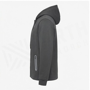 Sweat-shirt à capuche zippé pour homme North Approach, coupe classique, couleur unie, décontracté, avec poches avant, polyester respirant - Product Image 3