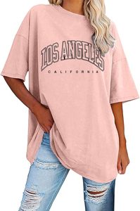 T-shirt d'été respirant imprimé tendance de marque, coupe oversize, 190g, en coton et élasthanne, pour femme, col rond, haute qualité - Product Image 2