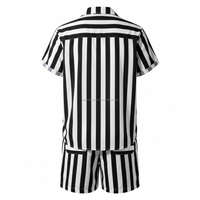 Ensemble deux pièces d'été pour hommes, rayé noir, respirant, personnalisable, vente en gros OEM