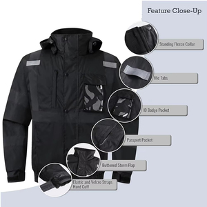 Chaqueta Larga de Alta Visibilidad con Reflectores para Hombre, de Alta Calidad, Impermeable, para Trabajo de Seguridad - Product Image 4