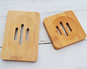<b>Bamboo</b> Square <b>Soap</b> <b>Dish</b> Minimalist Design Self Draining <b>Soap</b> Holder Bathroom Accessory - Product Image 3