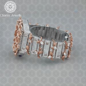 Reloj de Lujo Charm_Jewells para Hombre, de Acero Inoxidable, Caja de 40 mm, Movimiento Mecánico Analógico, Cronógrafo, Detalles de Diamantes, Fecha Automática - Product Image 4