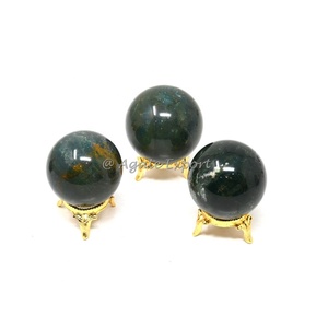 Esferas de piedras preciosas Piedra de cristal natural Bola de cristal curativa espiritual Rubí en esfera de zoisita soporte chapado en oro para Decoración - Product Image 3