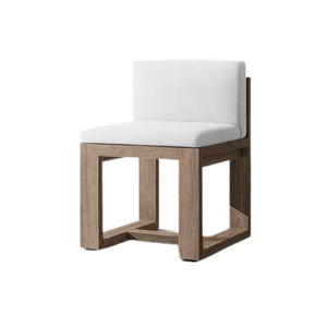 Contemporary Outdoor Style Solid <b>Teak</b> Wood Dining <b>Chair</b> with Eco-Friendly Waterproof Upholstered Cushion Hotel Resort Use - Product Image 5