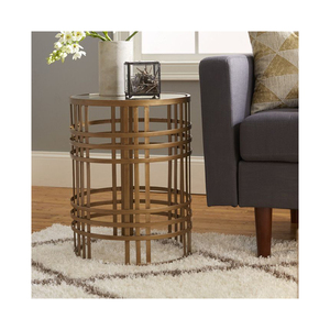 Table d'appoint élégante avec plateau en bois et structure métallique, nouveau design personnalisé, nouvelle arrivée, table d'appoint moderne pour chambre à coucher et salon - Product Image 6