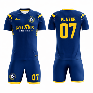 Maillot de football unisexe respirant en polyester uni sublimé personnalisé ensembles d'uniformes de football nom d'équipe personnalisé étirement dans les quatre sens complet - Product Image 1