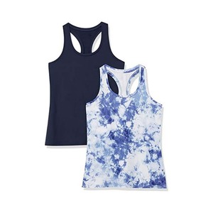 Camiseta sin mangas de punto transpirable de color liso para mujer, chaleco informal con cuello redondo, 180 g, poliéster, longitud regular - Product Image 2