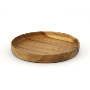 Plateau rond en bois de Suar de qualité alimentaire, brun clair, moyen, vingt-neuf centimètres, pour servir des boissons, le petit-déjeuner et la décoration de table à la maison - Product Image 1