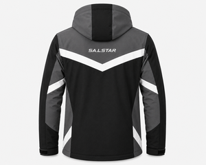 Veste softshell noire et grise pour homme avec capuche, imperméable, coupe-vent, pour sports d'hiver en plein air, vêtements de travail personnalisés - Product Image 2