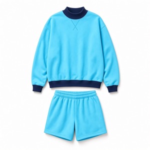 Women Casual Lounge Two Piece Oversized Long Sleeve Sweatshirt Relaxed Fit Matching Shorts Everyday Comfortable Fashion Wear - Product Image 5