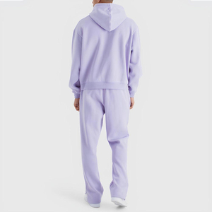 Ensemble de survêtement évasé à capuche pour homme, style streetwear, couleur unie, manches longues, respirant, haute qualité, 100 % coton, grandes tailles, idéal pour l'hiver - Product Image 4