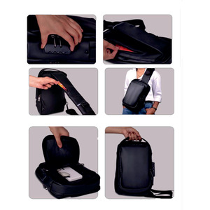 Sac bandoulière léger en cuir gaufré Liviya pour hommes et femmes - Multifonctionnel, idéal pour les salons professionnels et l'usage quotidien - Product Image 2