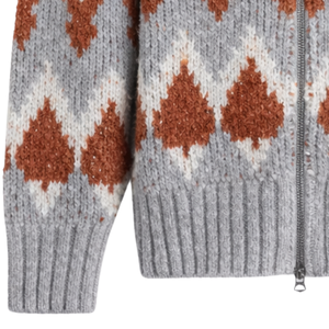 Veste en tricot jacquard pour femme, fermeture éclair sur le devant, motif texturé, manches longues, confortable, décontractée, pour les voyages et le quotidien - Product Image 4