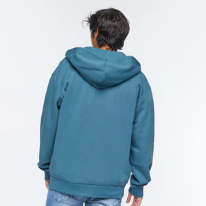 เสื้อฮู้ดซิปผู้ชาย สีเขียวอมฟ้า ทรงปกติ สวมใส่สบาย ผ้าฝ้าย 100% เฟรนช์เทอร์รี่ เหมาะสำหรับใส่ในฤดูใบไม้ร่วง - Product Image 3