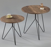 Table basse ronde en bois pour le salon, meubles de salon, design contemporain moderne, fabriqué à Taïwan, modèle STS195-2