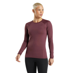 Best Quality Women Long Sleeve Crew Neck Yoga Top Solid <b>Color</b> Breathable Quick Dry Waterproof Compression <b>Shirt</b> with Front Logo - Product Image 1