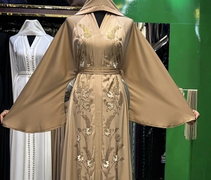 Abaya la plus vendue, style Dubaï, ornée de perles et de sequins, à manches longues, traditionnelle musulmane, faite à la main, pour mariage, respirante, col en V pour femme - Product Image 1