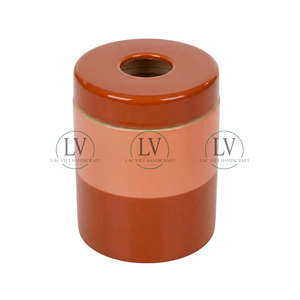 Unique Design Spun Bamboo Waste <b>Bin</b> With <b>Lid</b>, Office Desktop Paper <b>Bin</b>, Small Bamboo Trash <b>Bin</b> Mixed Glossy Paint From Vietnam - Product Image 2