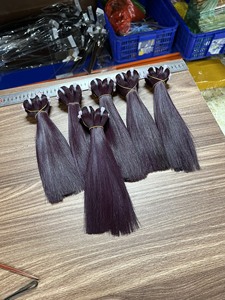 Extensions de cheveux humains vierges vietnamiennes de qualité 12A, couleur vin, lisses et raides, super double trame, pour femmes noires - Product Image 5