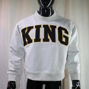 เสื้อสเวตเชิ้ตคอกลม KING Mock Neck 450 GSM ปักชื่อตามสั่ง ทรงโอเวอร์ไซส์ ทรงบ็อกซี่ ผ้าฝ้ายฟลีซเฟรนช์เทอร์รี่ 100% - Product Image 5