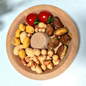 14CM Diameter Simple Japanese Beech Wood Fresh Fruit Pallets Wooden Round <b>Breakfast</b> Tray for Home Serving Wholesale - Product Image 5