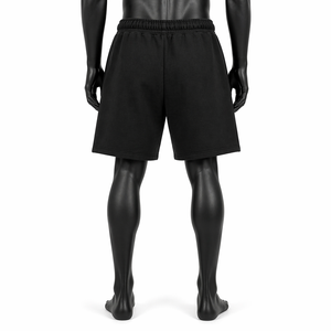 Custom <b>Mens</b> <b>Black</b> High Street Solid Streetwear <b>Shorts</b> OEM ODM 100% Cotton Breathable Eco-Friendly Drawstring Waist Oversized - Product Image 2