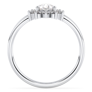 Bague de fiançailles REYES Exquisite en or massif 14 carats avec halo de moissanite certifiée GRA, alliance de luxe, bijoux fins, cadeaux pour femmes - Product Image 5
