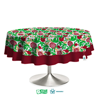 Housse de table ronde personnalisable en coton 100% pur, tissée, à motifs floraux modernes, imperméable, résistante à l'huile, douce, décoration d'intérieur, Mayuri Creations