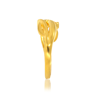 Modern Leaf Vine Gold <b>Ring</b> for Women Stylish Open Crossover Floral Design <b>Plain</b> Gold <b>Ring</b> Fashion Jewelry Collection - Product Image 3
