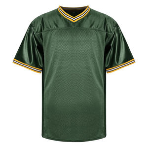 Camiseta de Fútbol Verde con Cuello en V para Hombre, Manga Corta, Malla Transpirable, Poliéster, Ropa Deportiva de Equipo, Corte Regular, Todas las Temporadas - Product Image 1
