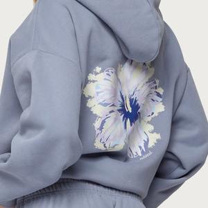 Ensemble de survêtement personnalisé OEM pour femme, imprimé DTF, décontracté, en polyester et coton, deux pièces, sweat à capuche et pantalon, vêtements tendance streetwear - Product Image 4