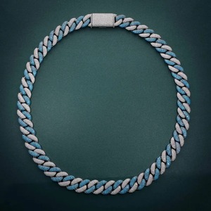 Cadena cubana para hombre de alta calidad con incrustaciones de diamantes de moissanita de corte brillante, joyería de plata de ley 925, lujo estilo hip hop. - Product Image 4