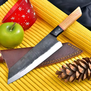 Couteau de chef artisanal haut de gamme en acier à haute teneur en carbone, manche en bois, couteau de cuisine forgé, vente en gros OEM - Product Image 1