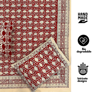 Cotton King Flat Bed Jaipur Hand Block Print Eco Friendly Soft Breathable Durable 200TC All Season <b>Bedding</b> <b>Set</b> Boho Design Home - Product Image 2