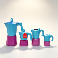 Cafetière Moka à 6 Tasses Personnalisée pour Plaque de Cuisson, Design Minimaliste, avec Isolation Thermique et Fenêtre Visible, Prise en Charge OEM ODM