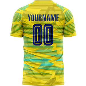 Maillot de football respirant à manches courtes en polyester, logo d'équipe personnalisé, évacuation de l'humidité, pour matchs et entraînements des clubs - Product Image 5